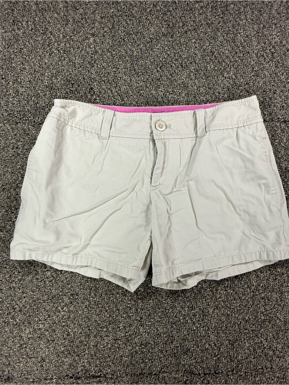 Lilly Pulitzer Cream Shorts with Pink Waist Trim